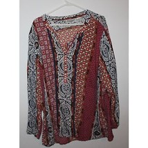 Womens BOHO Size 4X Blouse shirt Bohemian Design Print New Direction - £20.56 GBP