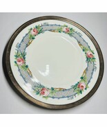 11” Royal Worcester England Porcelain Plate w Thick Sterling Silver Rim - $215.34 CAD