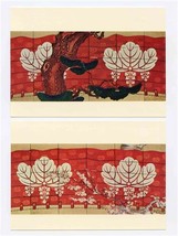 2 Screen Used by Hideyoshi Toyotomi Cherry Blossom Viewing at Daigo Post... - $15.82