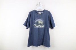 Vintage 90s Columbia Mens Large Faded Spell Out Mountains Short Sleeve T-Shirt - $39.55