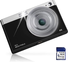 Digital Camera, 1080P 50Mp Autofocus Kids Camera With 32Gb Sd Card, A 2 Point 88 - £30.64 GBP