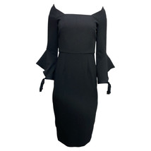 Roland Mouret Midi Wide-Shoulder Bell Sleeve Dress In Polyester Women B Size 4 - £248.36 GBP