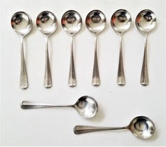 Rogers Stanley Roberts Stainless Jefferson Manor Flatware 8pc Gumbo Soup Spoons - £33.06 GBP