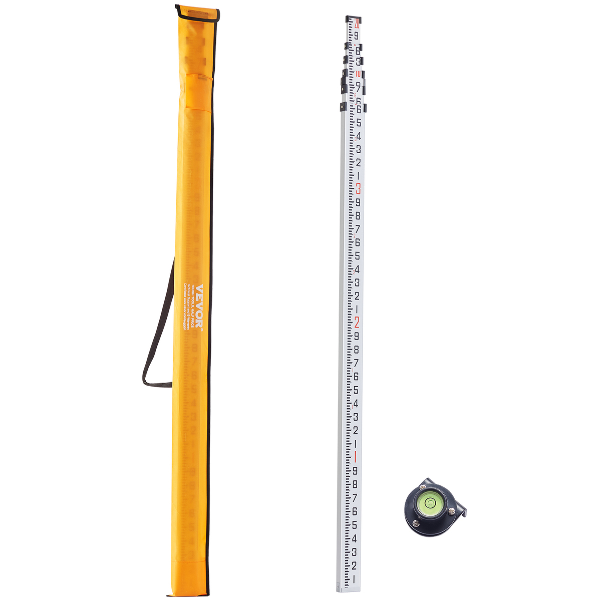 Messureing Rod VEVOR Aluminum Grade Rod, 20-Feet/10ths 6 Sections Telescopic Measuring ...
