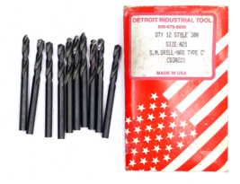 Detroit Industrial Tool Style 300 Size N21  S. M. Drill Bits NAS Type CD... - $17.99