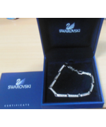 Vintage Swarovski Swan Logo Tennis Bracelet Silver-tone Crystal 7.1/4” Long - $65.92 CAD