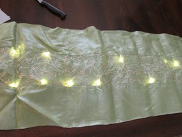 &quot;Embellished Lace Panel On Light Green - Lighted Table Runner&quot; - New - £10.19 GBP