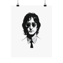 Black and White John Lennon Print on Premium Matte Vertical Poster, 175g... - £11.51 GBP+