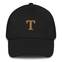 Initial Hat Letter T Baseball Cap Embroidered Hat Black - $29.35