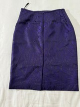 Le Suit Women’s Purple Rear Zipper & Slit Pull-On Pencil Skirt Size 6 Waist 29" image 12