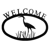 Heron Welcome Sign Made in USA by Village Wrought Iron - $27.85