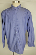 Robert Graham Blue Stripe Button  Paisley Front Flip Cuff Shirt Cotton S... - $44.55