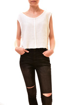 ONE TEASPOON Womens Top Luxe Collection Summer Lightweight White Size S - £30.51 GBP