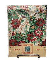 Ashley Taylor Christmas Tablecloth 52x90 Flannel Backed Vinyl Holly Vint... - $21.95