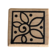 Magenta Rubber Stamp Flowers Leaves Plant Square Leaf Card Making Craft Design - $3.99