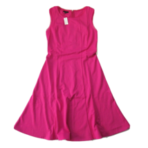 NWT Talbots Fit &amp; Flare in Pink Picot Trim Sleeveless Stretch Knit Dress 2 - £17.35 GBP
