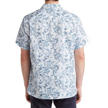 Perry Ellis Men&#39;s Short Sleeve Abstract Print Button Front Shirt Celestial - £23.00 GBP