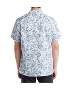Perry Ellis Men&#39;s Short Sleeve Abstract Print Button Front Shirt Celestial - £22.76 GBP