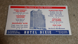 Vintage 1940s Ink Blotter Hotel Dixie New York City - $26.73