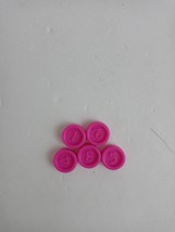 1979 Downfall Board Game Replacement Parts 5 Pink Numbers Counters - $2.90