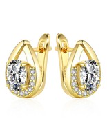 Hot CZ Zirconia Earrings For Women Fashion Silver Plated Wedding Band Ea... - £6.69 GBP