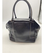 Didier Lamarthe Double Handle Satchel  Bag Purse Black Leather 13”x8”x5.5” - £27.51 GBP