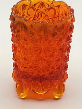 Red Button &amp; Daisy Amberina Glass Footed Toothpick/Candle Holder - £23.94 GBP