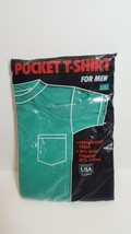 New NOS Vtg Pocket T Shirt Mens XL Deadstock USA REEF Green Kodel Cotton - $18.94