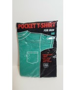 New NOS Vtg Pocket T Shirt Mens XL Deadstock USA REEF Green Kodel Cotton - $18.94