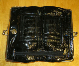 Fashion Express black patent clutch bag, EUC - £19.54 GBP