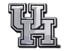 university of houston shiny UH logo chrome auto car emblem usa made - £23.48 GBP