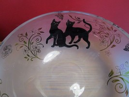 Lenox &quot;Happy Kittens&quot; Etched Frosted Art Glass Decorative BOWL  - $105.92