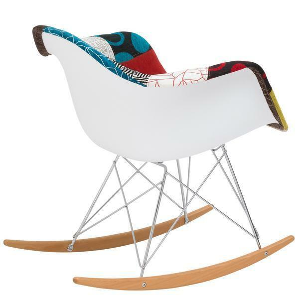Quilt Pattern Eiffel Style Rocking Rocker Shell Chair Mid Century Modern Item image 4