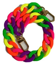 Acrylic smooth finish chain link strap, neon rainbow, 33cm - $24.60