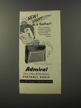 1953 Admiral Portable Radio Ad - Walt Disney&#39;s Peter Pan - Light as a Feather - £14.78 GBP