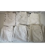 6 Pairs White Tan Denim Jeans Trashed Destroyed Scrap Craft DIY Upcycle ... - $17.58 CAD