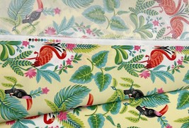 Pkl Studio Flamingo Flirt Sunshine Yellow Outdoor Multiuse Fabric By Yard 54&quot;W - £7.95 GBP