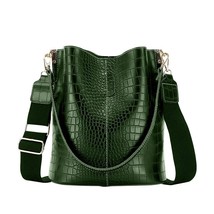 Alligator Pattern Bucket Bag For Women Vintage Shoulder Bag Big Capacity Crossbo - £31.64 GBP