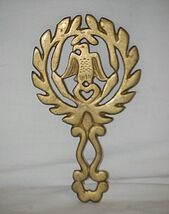 Brass Wall Art Eagle Footed Trivet Hot Plate Table Vintage Kitchenware J... - $19.79