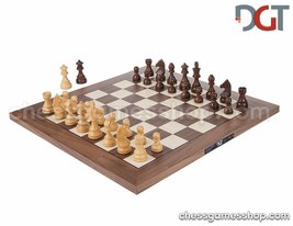 DGT Walnut Board NON-Electronic with Timeless Pieces - Tournament Chess Set+BAG - £270.57 GBP
