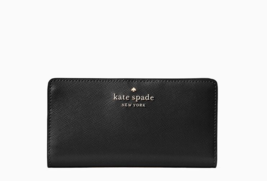 Kate Spade Staci Large Slim Bifold Leather Wallet ~NWT~ Black - £50.60 GBP