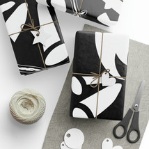 Custom Wrapping Paper: &quot;Let&#39;s Get Toasted&quot; Black &amp; White Campfire Design... - £13.17 GBP+