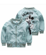 Mickey Mouse Kids Boys Girls Zipper Coat Spring/Fall Cartoon Baseball Ja... - £12.78 GBP