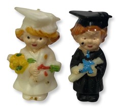 Vintage 60s Graduate Graduation Pair of Boy Girl Cake Topper College School - £4.53 GBP