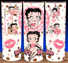 Betty Boop Cafecito Y Chisme Pink Lips Coffee Cup Mug Tumbler 20oz - £15.78 GBP
