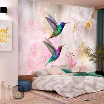 Tiptophomedecor Animal Wallpaper Wall Mural - Colourful Hummingbirds Pink - £47.95 GBP+