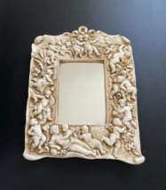 Vintage Baroque High Relief Cherubs Frolics Composition Framed Wall Mirror - £51.14 GBP