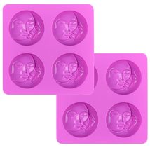 Round Bath Soaps Shiny Glossy Polymer Clay Homemade Sun and Moon Face Soap Molds - £13.77 GBP