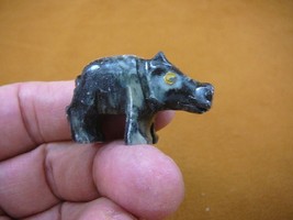 (Y-HIP-27) gray HIPPO Hippopotamus gem Gemstone carving SOAPSTONE River ... - £6.70 GBP
