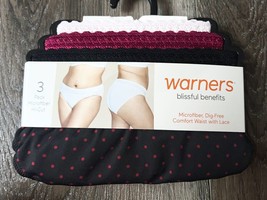 Warner&#39;s ~ Women&#39;s Hi-Cut Underwear Panties Polyester 3-Pair (B) ~ M/6 - $22.02